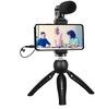 Puluz Live Broadcast Kit - Tripod + Microphone + Phone Clamp