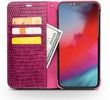 Qialino Pink Croco Leather Wallet (iPhone Xs Max) 