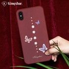 Kingxbar Butterfly Case (iPhone Xs) - Viininpunainen