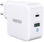 Choetech PD8002 65 W 2-porttinen PD-laturi GaN + USB-C-kaapeli