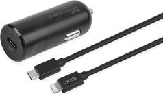 Deltaco -autolaturi USB-C-Lightning-kaapelilla
