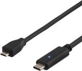 Deltaco USB-C - MicroUSB-kaapeli