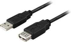 Deltaco USB-förlängningskabel 2m
