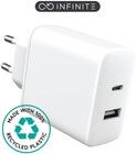 eStuff Infinite PD -seinlaturi USB-C + USB-A