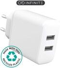 eStuff Infinite Wall laturi 2xUSB-A 24W