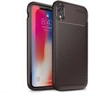 iPaky Carbon Fiber Texture Soft (iPhone Xr) - Ruskea