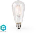 Nedis SmartLife Wi-Fi Smart LED Clear Vintage -lamppu E27 ST64