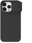Nillkin CamShield Silky Silicone Case (iPhone 15) - Musta