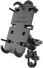 RAM Mount -kiinnitys Quick-Grip XL -puhelinteline ohjaustangon U-pulttijalustalla (iPhone)