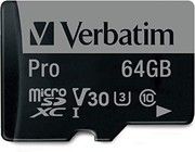 Verbatim MicroSD Pro 64 Gt, sis. SD-sovittimen