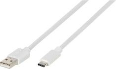 Vivanco latauskaapeli USB-A 2.0 - USB-C - Vit 2 meter