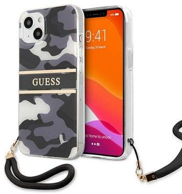 Guess Camo Case with Hand Strap (iPhone 13)