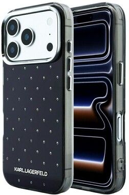 Karl Lagerfeld IML Rhinestones Logo Case (iPhone 17 Pro Max/18 Pro Max)