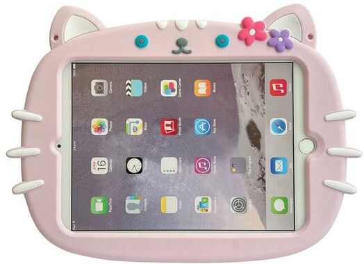 Trolsk Kids Case with strap - Pink Cat (iPad 9,7)