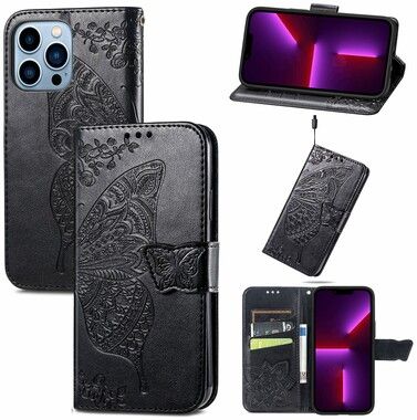 Trolsk Pl�nboksfodral med Fj�ril (iPhone 13 Pro Max)