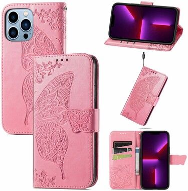 Trolsk Pl�nboksfodral med Fj�ril (iPhone 14 Pro)