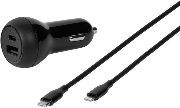 Vivanco USB-C/USB-A Billaddare + Lightningkabel 32W